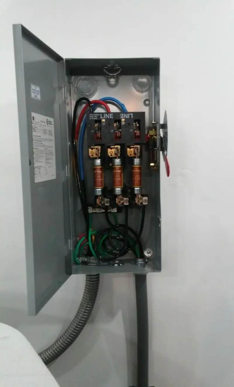 Three-phase disconnect switch installed for Smoke Detector Installation in Galway